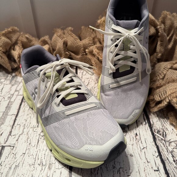 Womens On Cloud Trainers Gray Bright Green - Picture 1 of 5